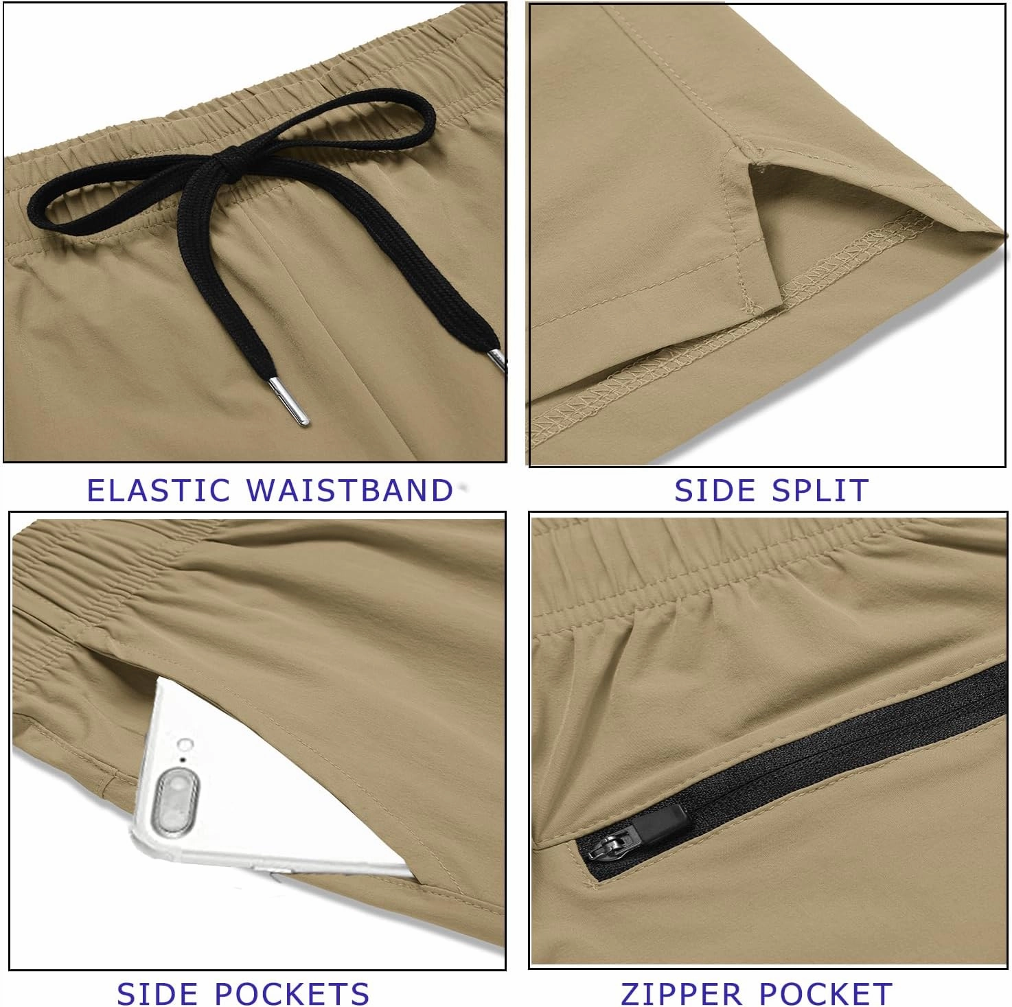 COOFANDY Men's Running Athletic Shorts 5 Inch 2 Pack Gym Workout Shorts Fitted Exercise Hiking Shorts with Zipper Pocket