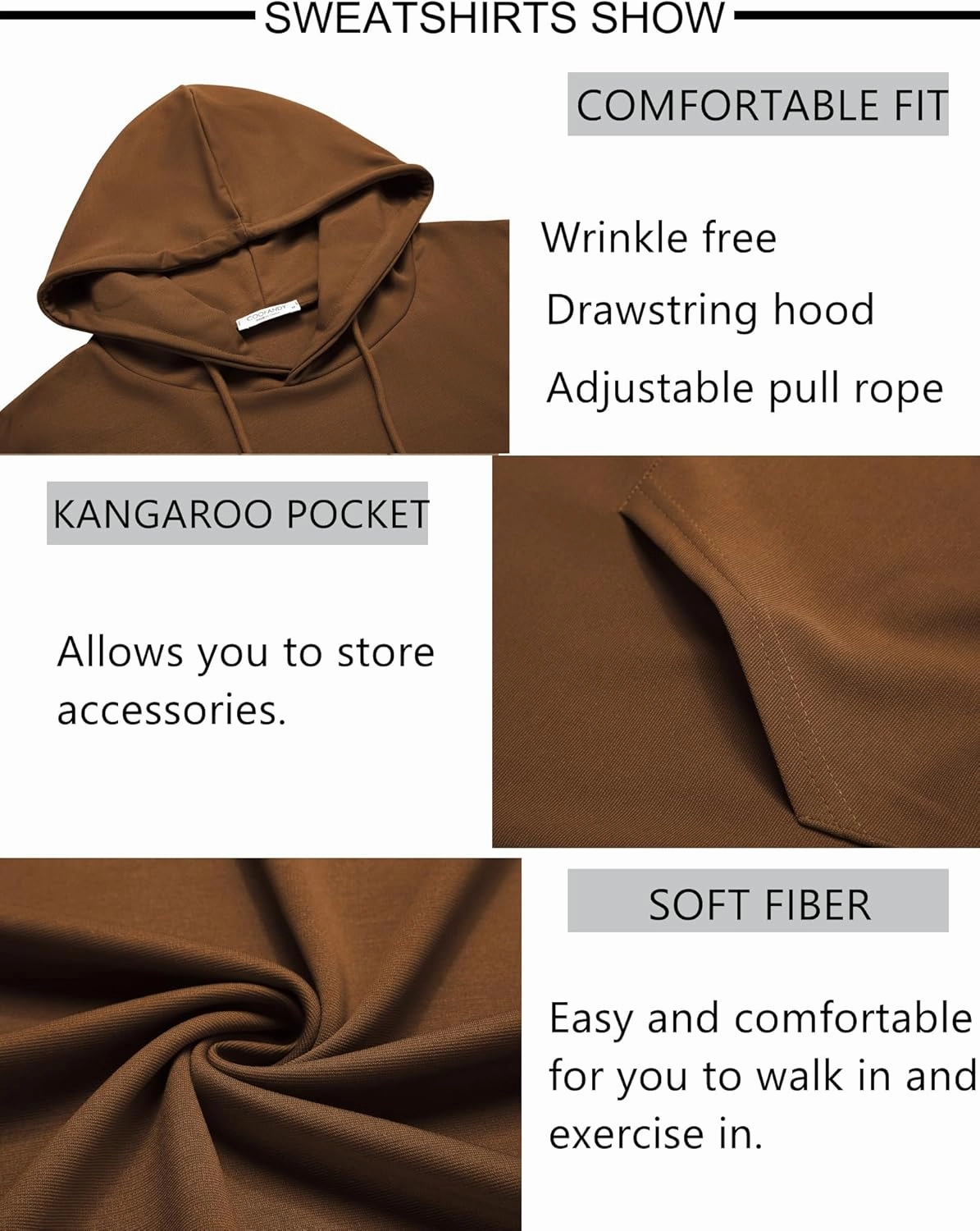 COOFANDY Sweatsuits for Men 2 Piece Tracksuit Casual Athletic Jogging Suit Hooded Set