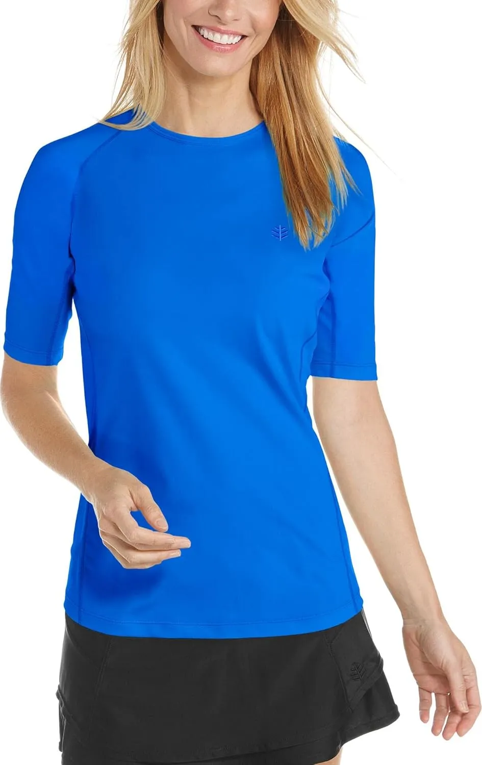 Coolibar UPF 50  Women's Hightide Short Sleeve Swim Shirt - Sun Protective