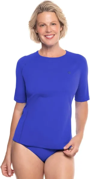 Coolibar UPF 50  Women's Hightide Short Sleeve Swim Shirt - Sun Protective