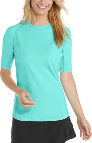 Coolibar UPF 50  Women's Hightide Short Sleeve Swim Shirt - Sun Protective