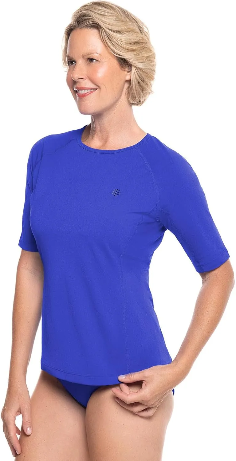 Coolibar UPF 50  Women's Hightide Short Sleeve Swim Shirt - Sun Protective