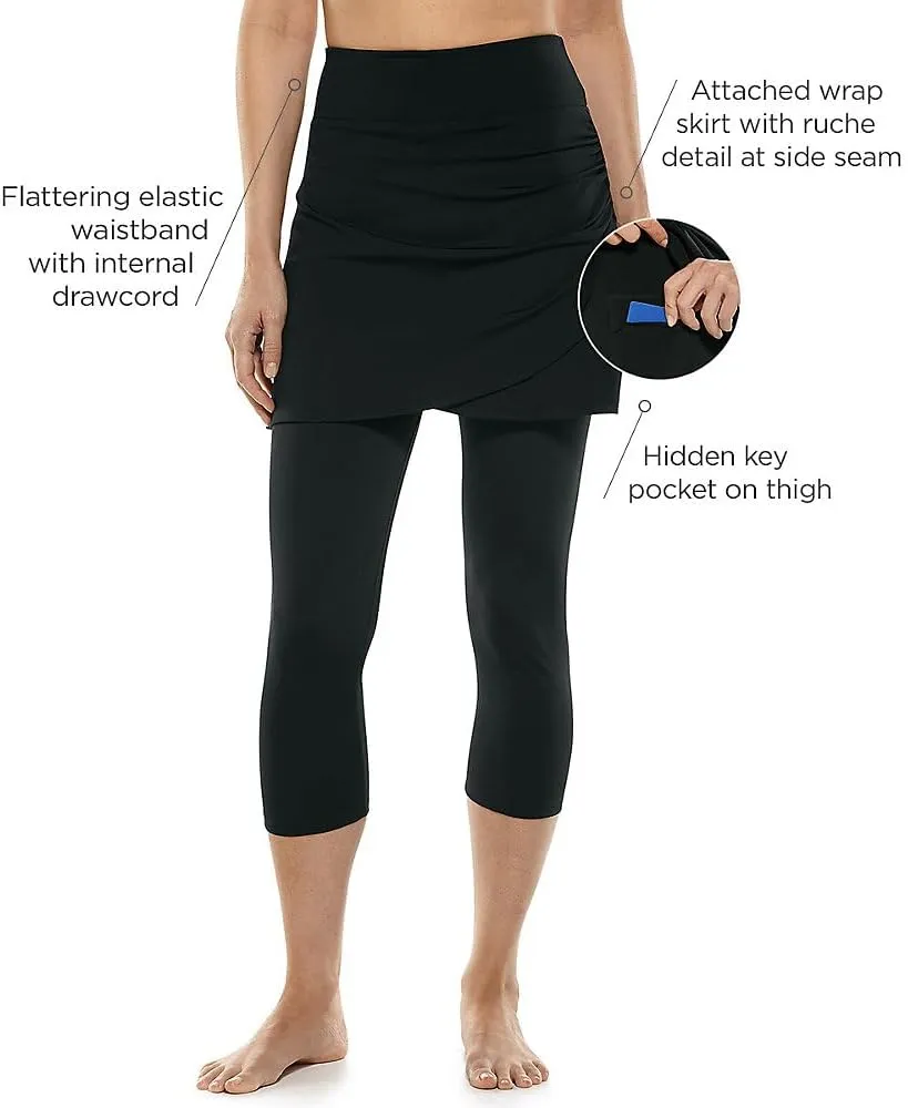 Coolibar UPF 50  Women's Kahula Skirted Swim Capris - Sun Protective