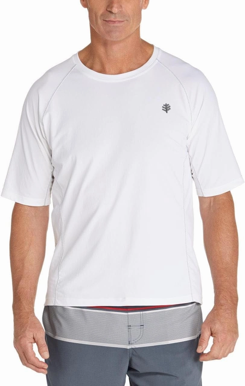 Coolibar UPF 50  Men's Hightide Short Sleeve Swim Shirt - Sun Protective