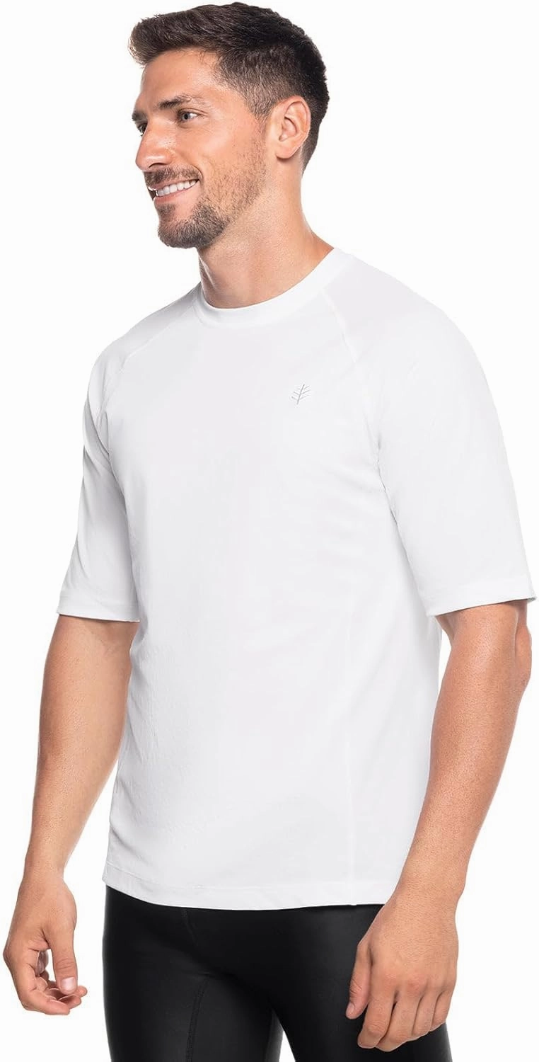 Coolibar UPF 50  Men's Hightide Short Sleeve Swim Shirt - Sun Protective