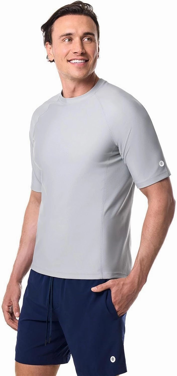 Coolibar UPF 50  Men's Hightide Short Sleeve Swim Shirt - Sun Protective
