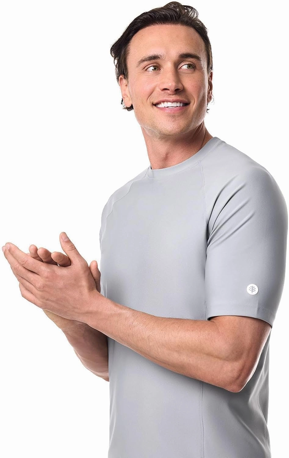 Coolibar UPF 50  Men's Hightide Short Sleeve Swim Shirt - Sun Protective