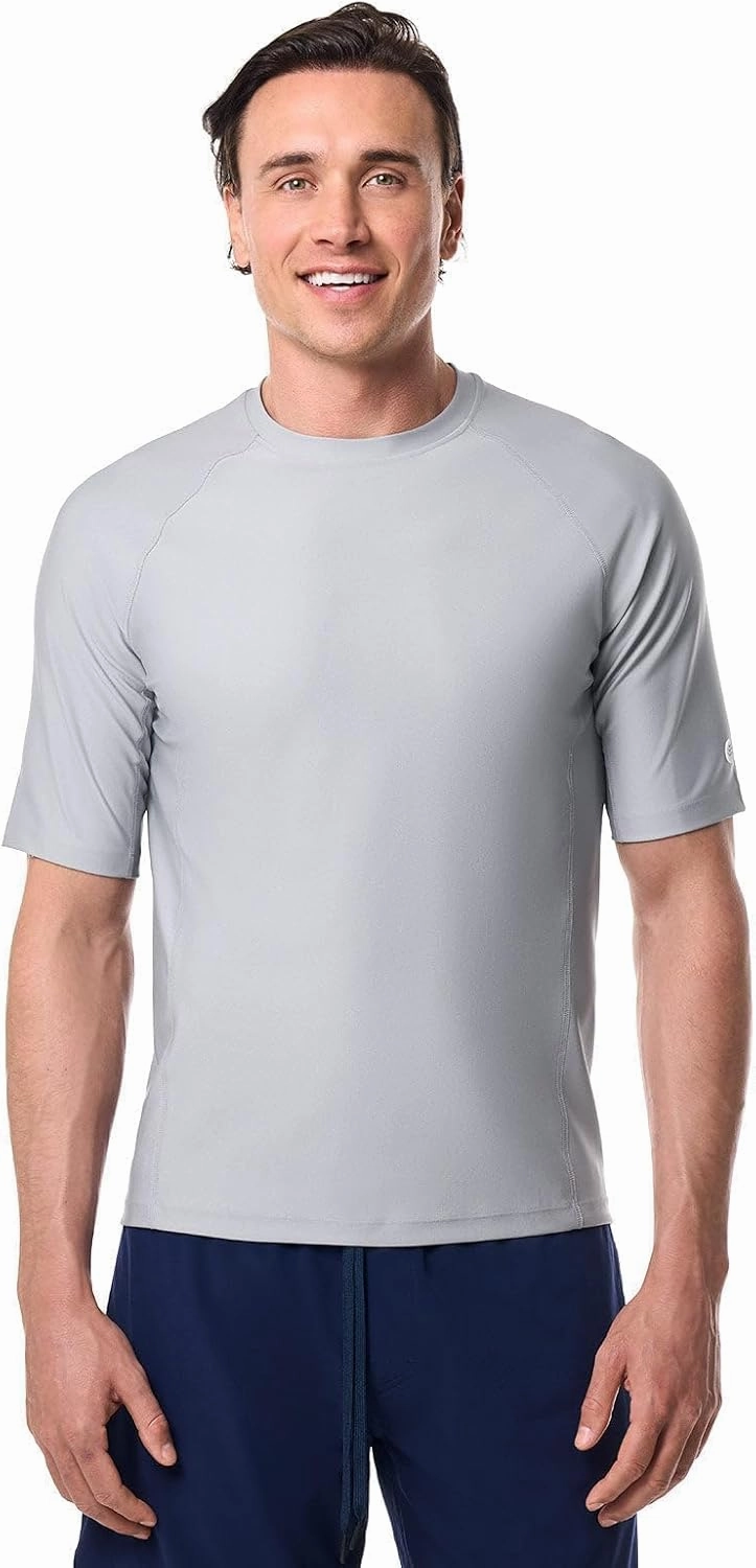 Coolibar UPF 50  Men's Hightide Short Sleeve Swim Shirt - Sun Protective