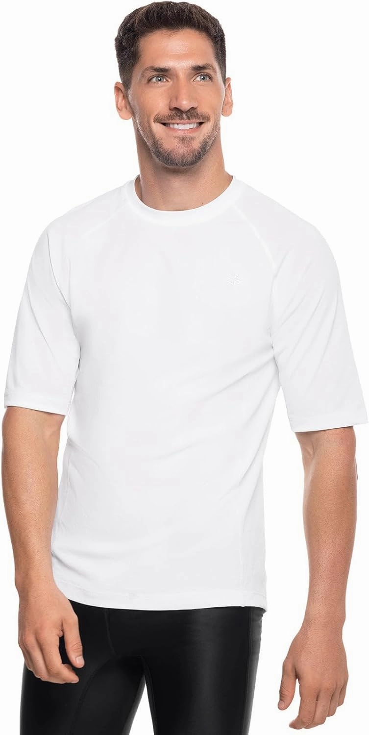 Coolibar UPF 50  Men's Hightide Short Sleeve Swim Shirt - Sun Protective