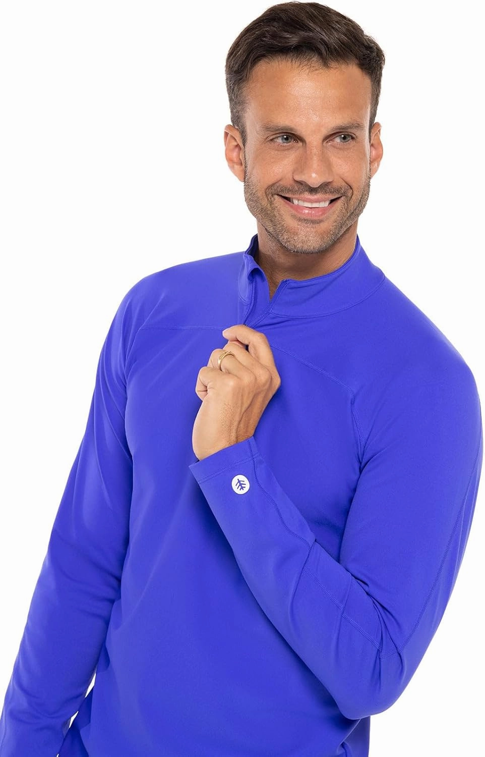 Coolibar UPF 50  Men's Nocona Zip Rash Guard - Sun Protective