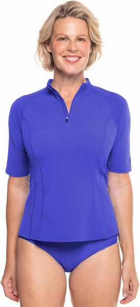 Coolibar UPF 50  Women's Freestyle Short Sleeve Rash Guard - Sun Protective
