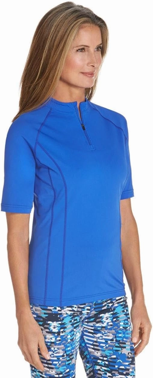Coolibar UPF 50  Women's Freestyle Short Sleeve Rash Guard - Sun Protective