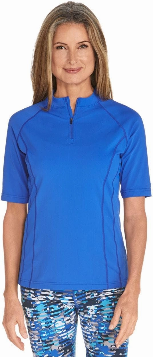 Coolibar UPF 50  Women's Freestyle Short Sleeve Rash Guard - Sun Protective