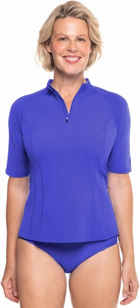 Coolibar UPF 50  Women's Freestyle Short Sleeve Rash Guard - Sun Protective