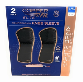 Copperfit Elite Knee Support Knee Sleeve for Joint Pain and Arthritis Relief L/XL - 2 Pack