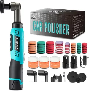 Cordless Mini Car Polisher, Micro Scratch Remover Buffer Polisher, 1/2/3 Inch RO/DA Mini Polisher for Car Detailing, Motorcycle Polisher, 6 Speeds 2Pcs 2000mAh Li-Ion Batteries Polishing Kits