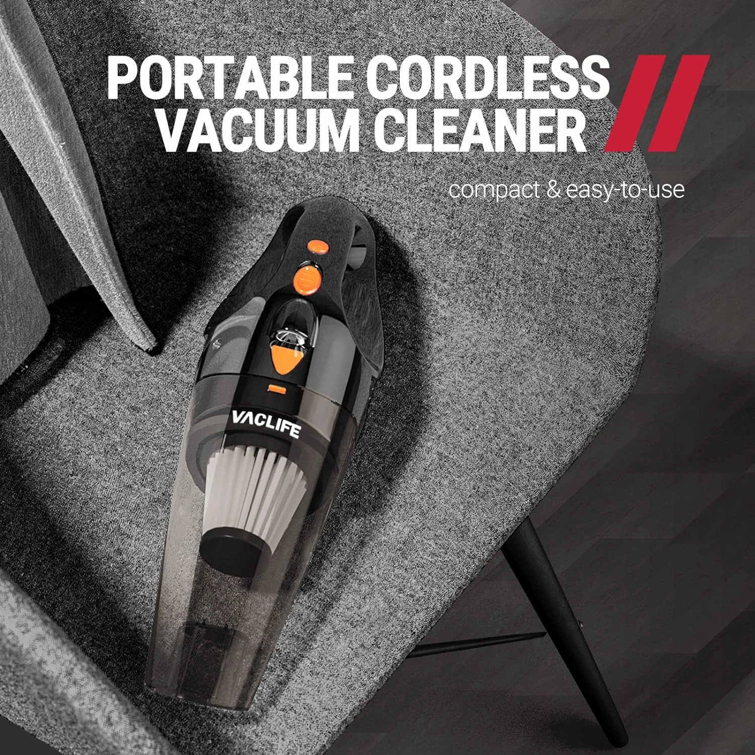 Cordless Handheld Car Vacuum and Car Trash Can with Lid and Storage Pockets