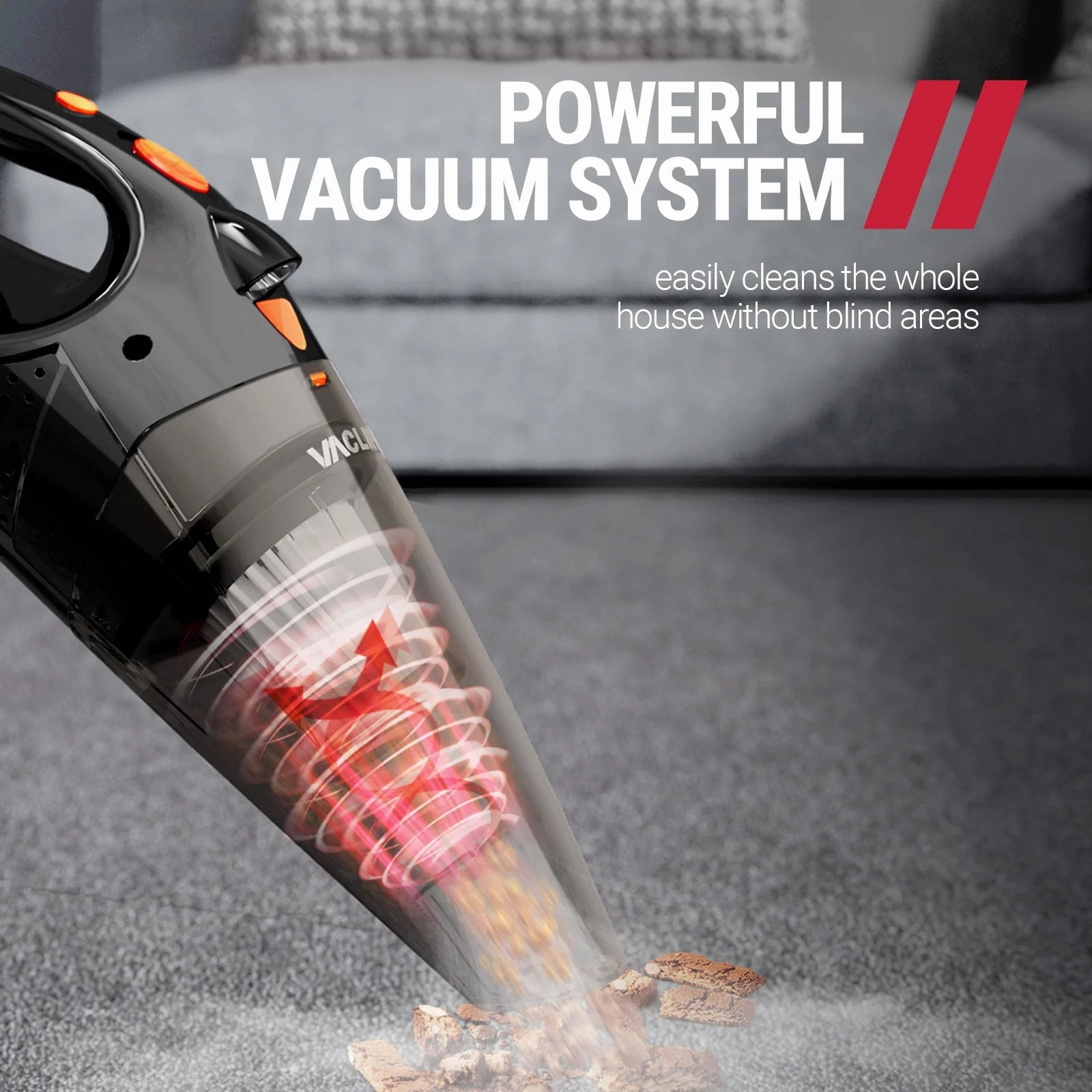 Cordless Handheld Car Vacuum and Car Trash Can with Lid and Storage Pockets