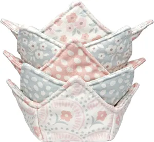 Cotton Microwave Bowl Cozy Holders, Microwave Safe Hot bowl Holders, bowl Snuggies, Soup Bowl Cozy (Style-04)