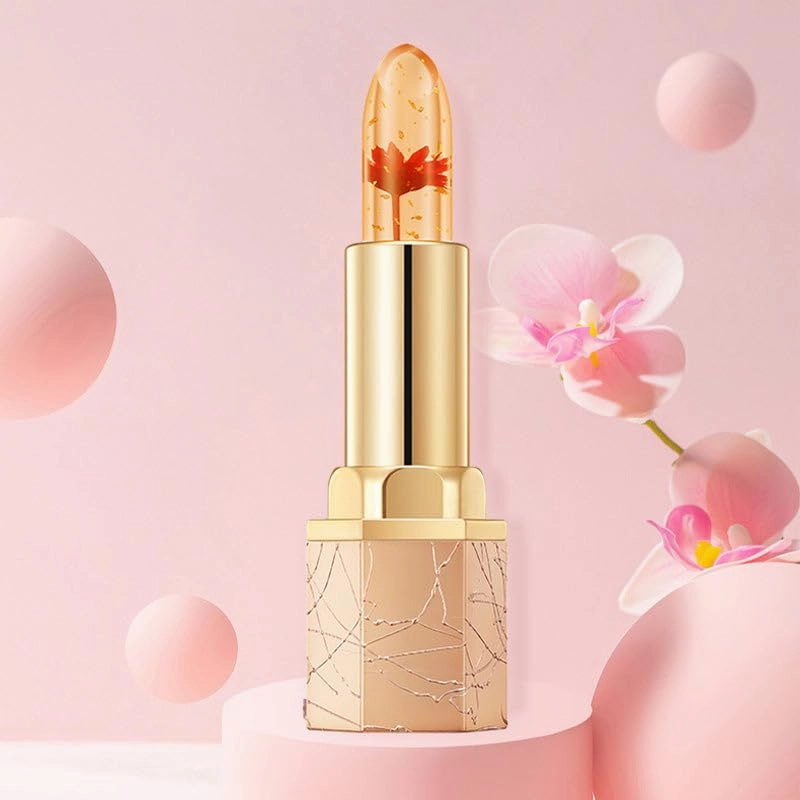 Crystal Flower Temp - Change Jelly Lipstick | Thousand - Color Lip Magic | Hydrating Tinted Lipstick | Glossy Shiny Finish | Long Lasting & Waterproof Lipsticks (2 PCS - Blue Fairy   Rose)