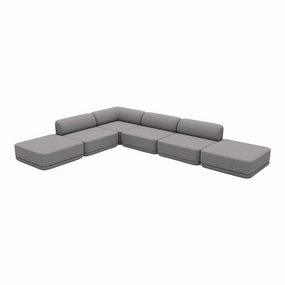 Cube Modular Sofa - Corner, Lounge, & Ottoman Setup