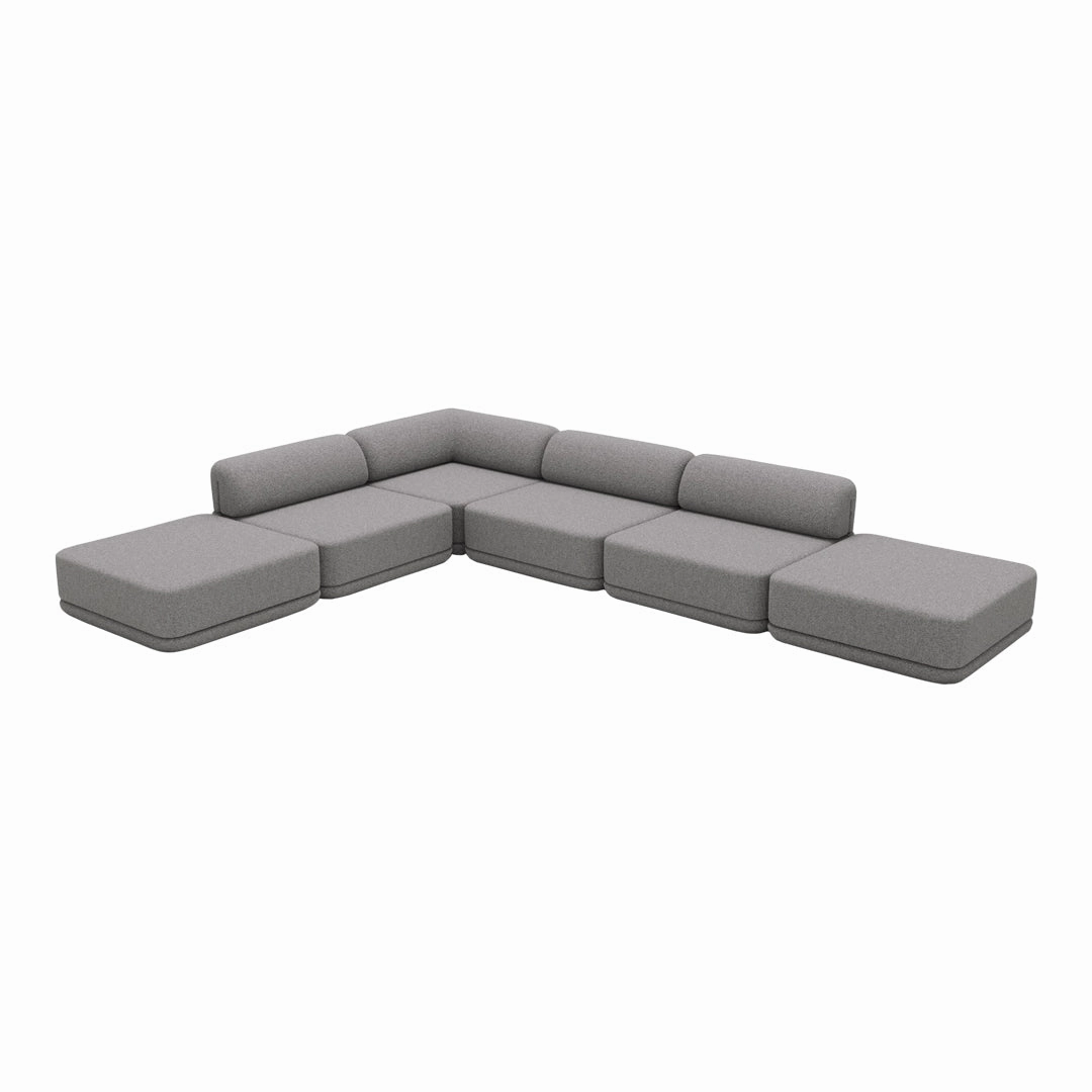 Cube Modular Sofa - Corner, Lounge, & Ottoman Setup