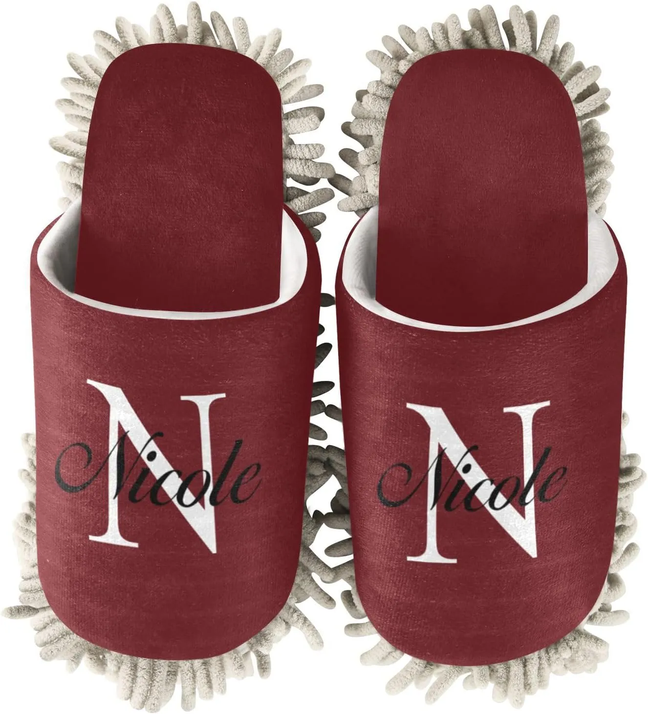Custom Mop Slippers for Floor Cleaning Personalized Washable Microfiber Cleaning Mop Slippers
