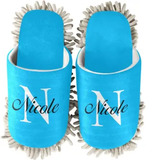 Custom Mop Slippers for Floor Cleaning Personalized Washable Microfiber Cleaning Mop Slippers