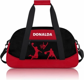 Custom Mini Gym Duffel Bag for Women Men Personalized Basketball Print Waterproof Carry On Weekender Bag