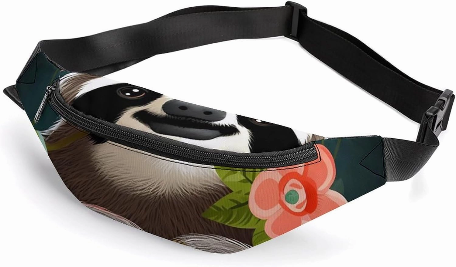 Cute Sloth Belt Bag with Adjustable Strap, Lightweight Travel Crossbody Bags, Hands-Free Mini Fanny Packs in Running Gym
