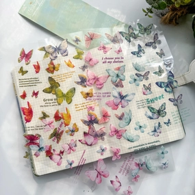 CYLG606 - sticker colorful wings streamer series butterfly cutting film hand account pet creative hand account material sticker