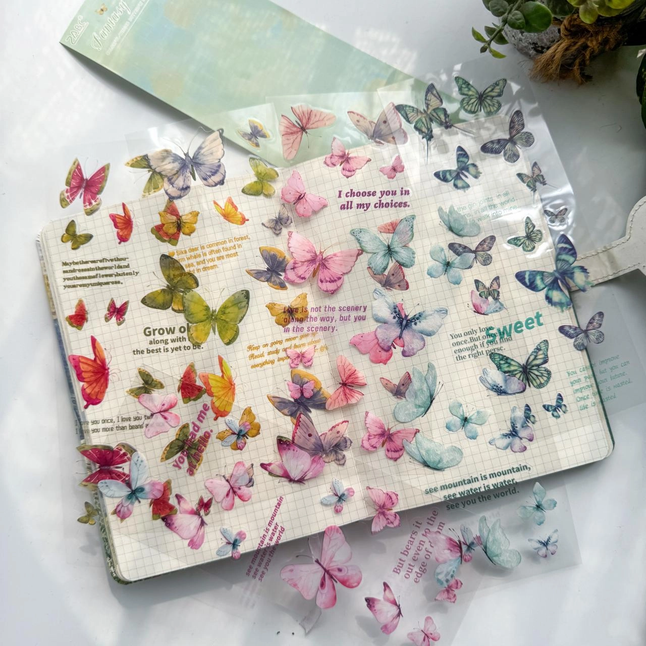 CYLG606 - sticker colorful wings streamer series butterfly cutting film hand account pet creative hand account material sticker