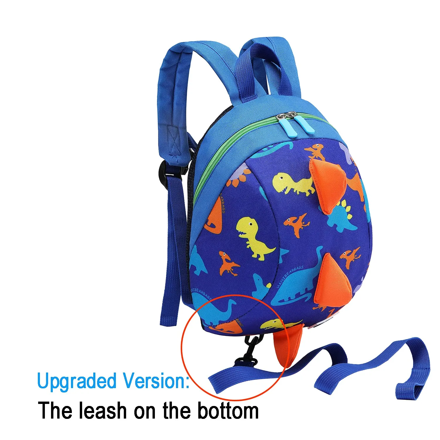 DB Dinosaur Toddler Mini Backpack with Leash, Children Kids Baby Harness Bookbag (Deep Blue)