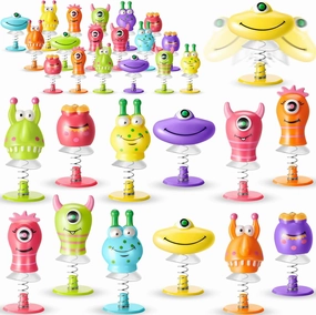 Deekin 48-piece Big Eye Animal Spring Launcher Toy Set - Bouncy Jumping Toys for Boys and Girls, Suitable for Classroom Prizes and Goodie Bag Fillers, Includes 6 Styles