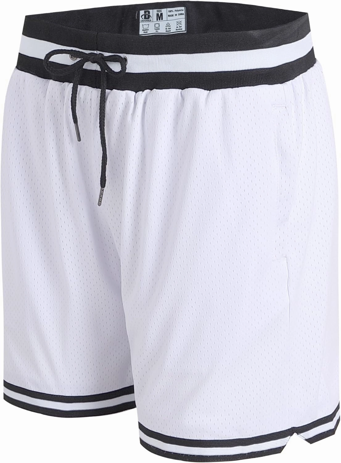 DEHANER Men's Basketball Shorts with Zip Pockets for Workout Gym Sports, Featuring Breathable Mesh Fabric