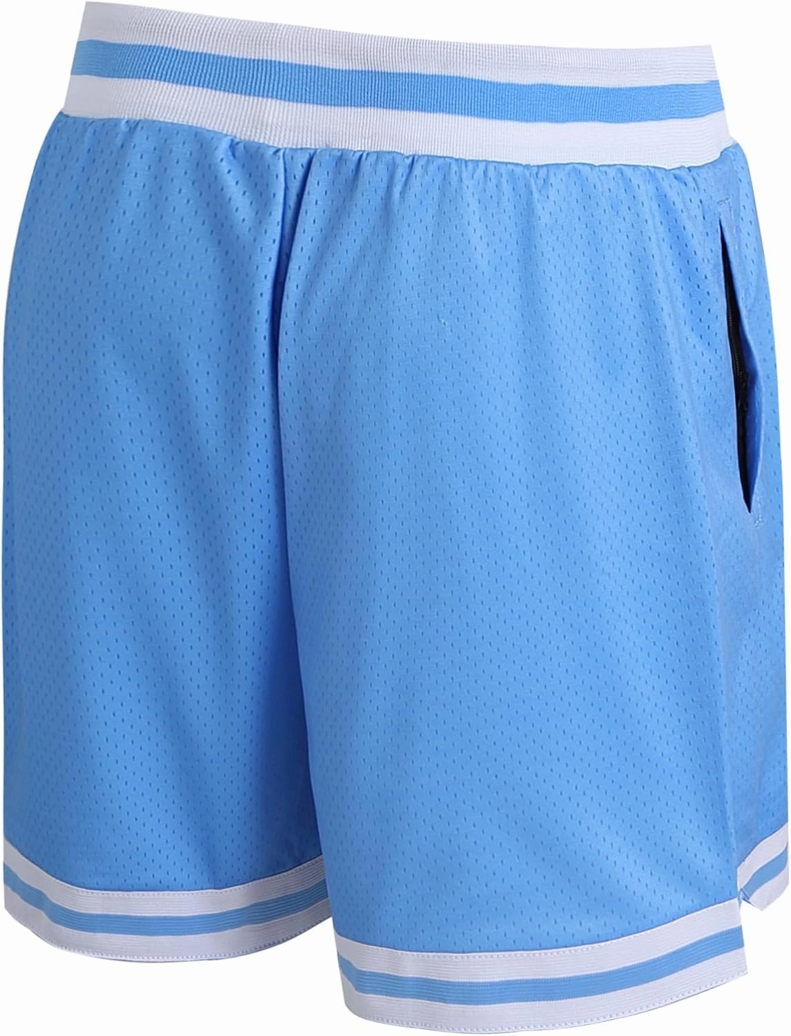 DEHANER Men's Basketball Shorts with Zip Pockets for Workout Gym Sports, Featuring Breathable Mesh Fabric