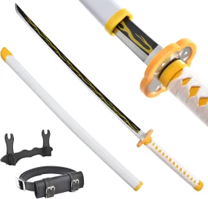 Demon Slayer Anime Sword - 41 Inch - Zenitsu & Tanjirou & Rengoku Styles - With Belt