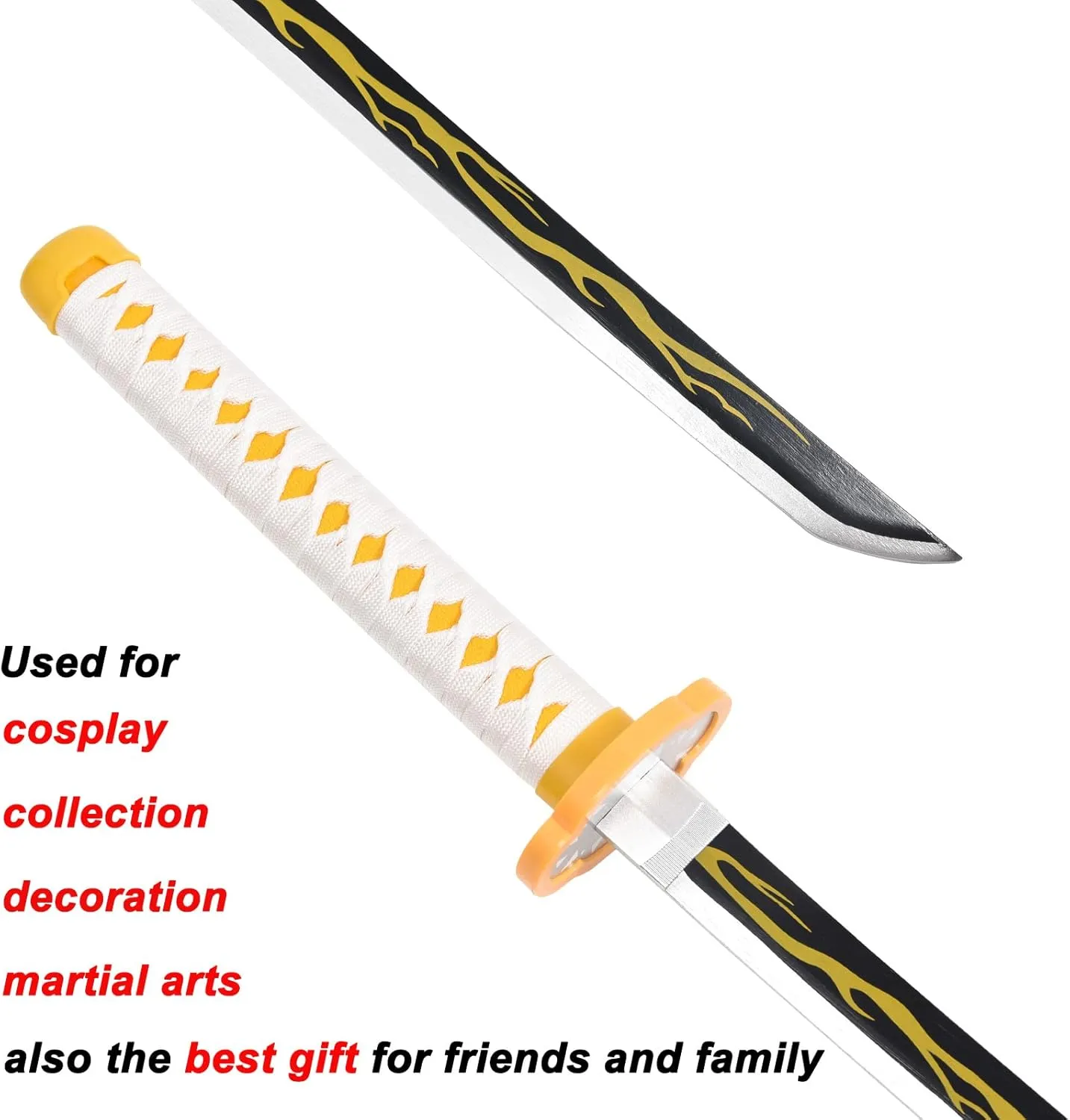 Demon Slayer Anime Sword - 41 Inch - Zenitsu & Tanjirou & Rengoku Styles - With Belt