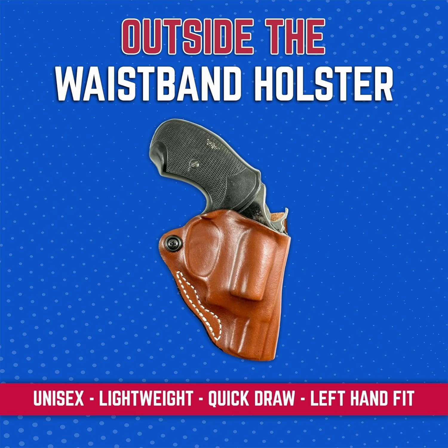 DeSantis Mini Scabbard OWB Holster - Holster OWB, Leather Pistol and Revolver Holster, Open Carry Gun Holster for Men & Women, Quick Draw, Discreet, Compact & Adjustable, Fits 1 3/4" Belt