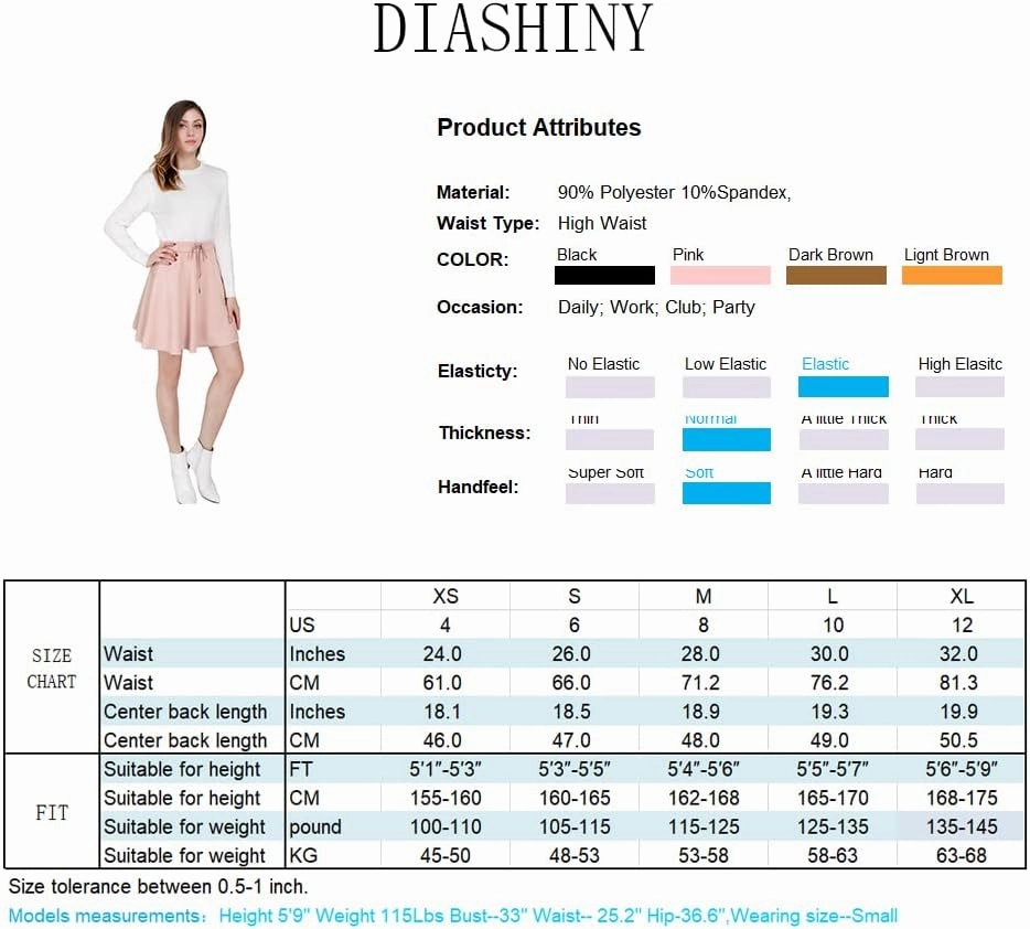 DIASHINY Faux Suede Mini Skirt for Women A Line Skater Belt Tie High Waist Flared Stretch Skirts