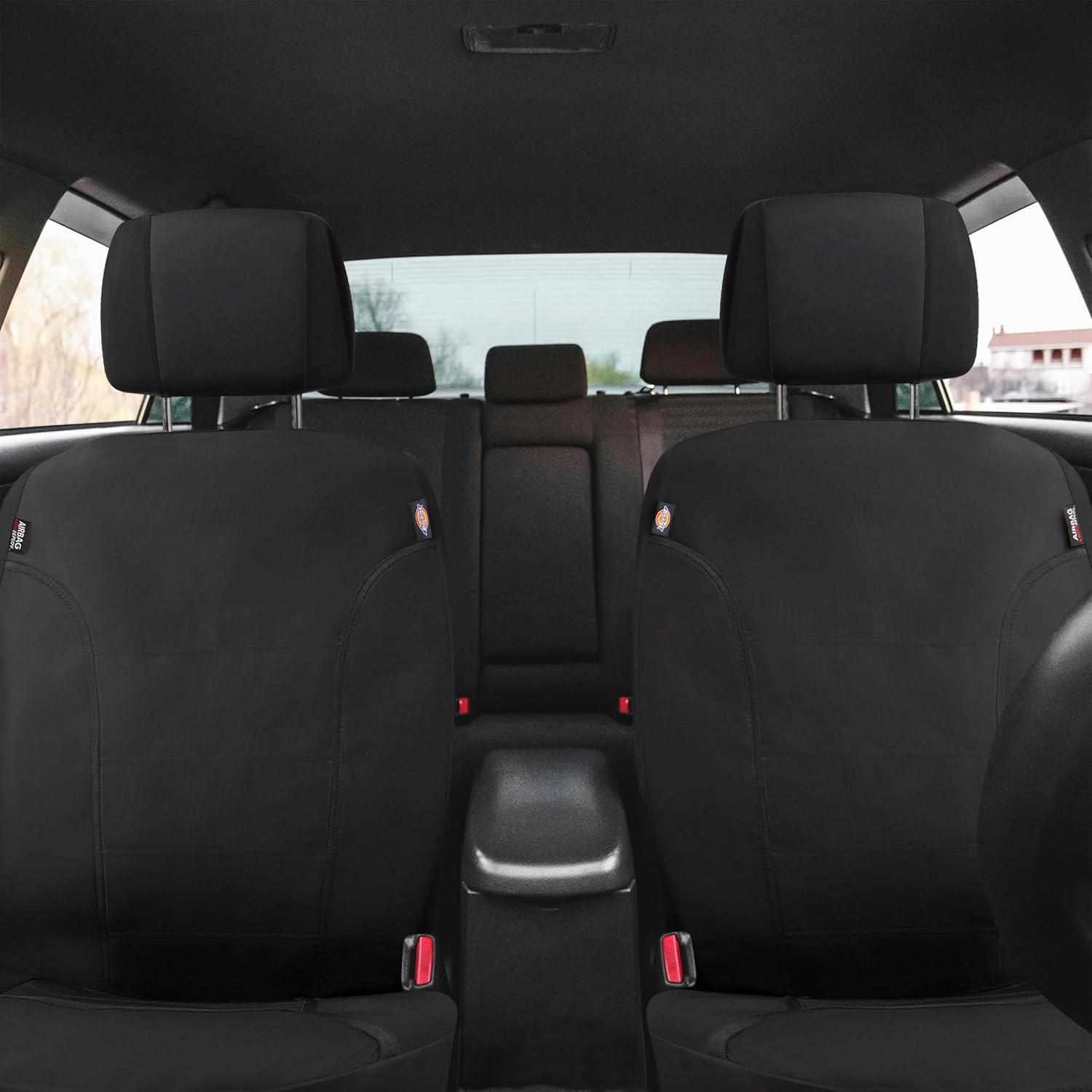 DICKIES 2-Piece Dual-Protection Seat Covers for Cars, SUVs — Black