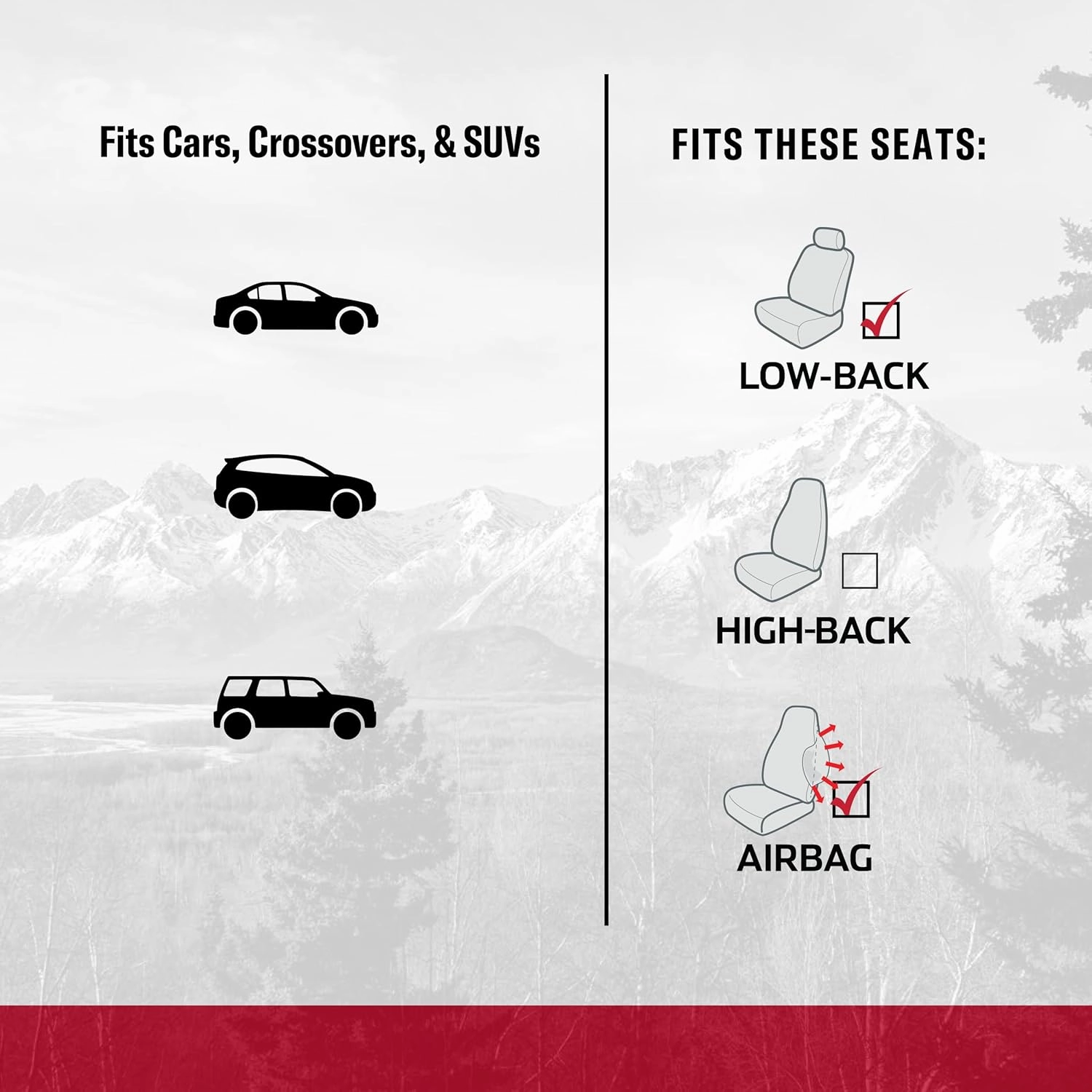 DICKIES 2-Piece Dual-Protection Seat Covers for Cars, SUVs — Black