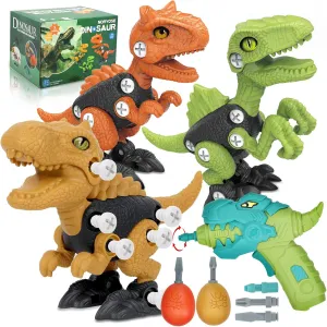 Dinosaur Toys for 3, 4, 5, 6, 7, 8 Year Old Boys, Kids Take Apart Toys with Electric Drill STEM Construction Building Educational, Party Christmas Birthday Gifts for Boys Girls