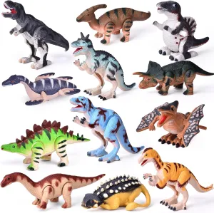 Dinosaur Wind Up Toys, 12 PCS Dino Toys for Birthday Gifts Bulk Flip Walking Jumping Clockwork,Dinosaur Theme Party Favors,Kids Prizes,Treasure Box Toys,Dinosaur Toys for Kids 3-6