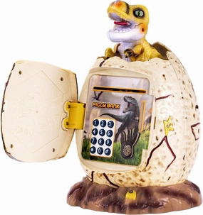 Dinosaur Egg ATM Piggy Bank for Boys,Kids Electronic Password Mini Safe for Real Money,Great Dino Decor Toys Gifts for Christmas Birthday Easter(White)