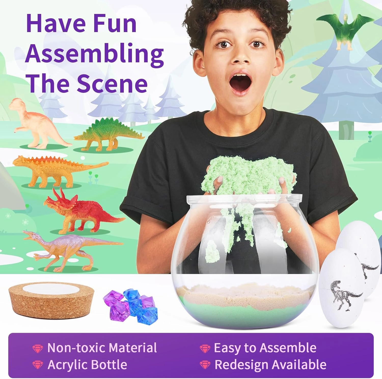 Dinosaur Gifts for Boys 4-12 Years Old, Dinosaur Crafts Kit for Kids, Light Up Dinosaur Decoration with Remote - Arts and Crafts for Kids, Birthday Gifts Toys for Boys Age 4 5 6 7 8 9 10 11 12
