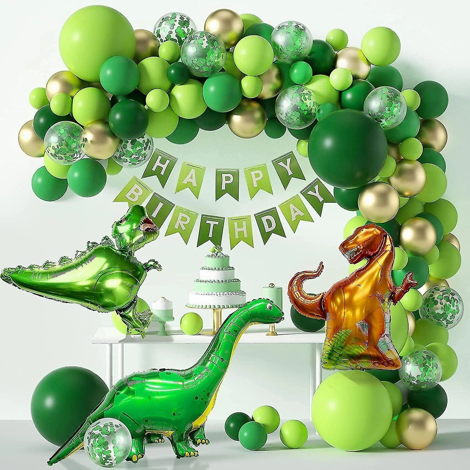 Dinosaur Party Balloon Garland Kit-119pcs Jurassic World Three Rex Balloon Kit
