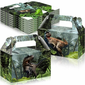 Dinosaur Treat Boxes Dinosaur Party Favor Boxes Animal Theme Party Decorations Candy Goodie Gift Containers for Kids Boys Girl Dino Birthday Presents Decorations Supplies, Medium Size(24 Pieces)