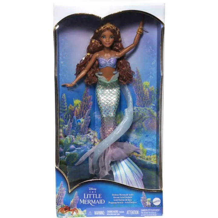 Disney the Little Mermaid: Deluxe Mermaid Ariel Doll With Hair Beads And Stand | Mattel