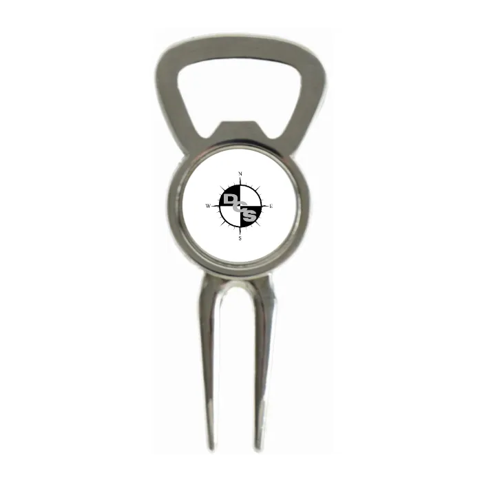 Divot Tool Bottle Opener Shiny Silver